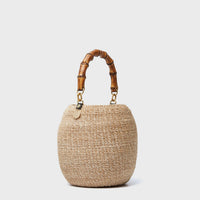 Cream Pot De Miel Bag with Bamboo Handle