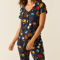 Nadia Cloud Jersey PJ Set in Mystic