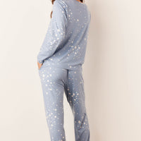 Shari Cloud Jersey PJ Set in Light Blue Stars