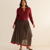 MARICETTE SKIRT -- NOIR MONTMARTRE FOULARD