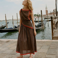 MARICETTE SKIRT -- NOIR MONTMARTRE FOULARD