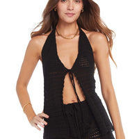 Nora Black Knitted Top