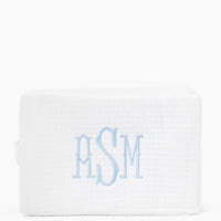 Cotton Waffle Cosmetic Bag