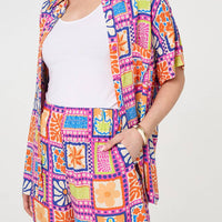 Patchwork Print Short Sleeve Shirt