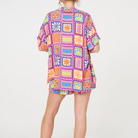 Patchwork Print Short Sleeve Shirt