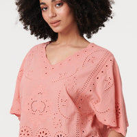 Broderie Anglaise Angel Sleeve Blouse