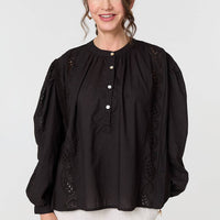Broderie Anglaise Puff Sleeve Blouse