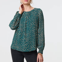 Animal Print Semi Sheer Blouse