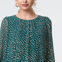 Animal Print Semi Sheer Blouse