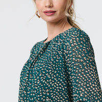 Animal Print Semi Sheer Blouse