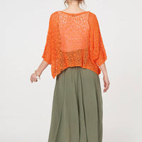 Crochet Knit Texture Batwing Sleeve Top