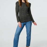 Ditsy Floral Ruffled Long Sleeve Top