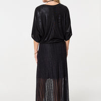 Metallic 3/4 Batwing Sleeve Top