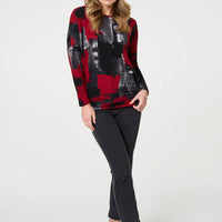 Abstract Knit Long Sleeve Jumper