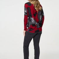 Abstract Knit Long Sleeve Jumper