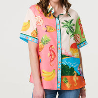 Tropical Print Short Sleeve Shirt