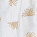 Embroidered Pleat 3/4 Sleeve Blouse