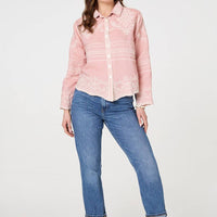 Embroidered Texture Long Sleeve Shirt