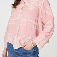 Embroidered Texture Long Sleeve Shirt