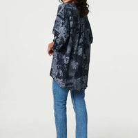 Floral 3/4 Sleeve Relaxed Blouse