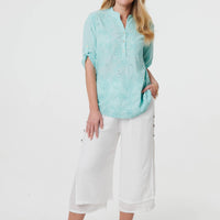 Broderie Anglaise Button Front Blouse