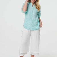 Broderie Anglaise Button Front Blouse