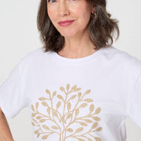 Sparkly Graphic Print Short Sleeve Top