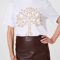 Sparkly Graphic Print Short Sleeve Top