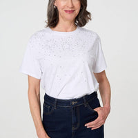 Sparkly Star Print Short Sleeve T-Shirt