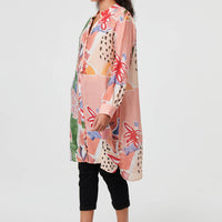 Abstract Longline Relaxed Shirt Dress