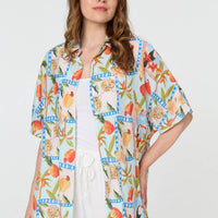 Patchwork Relaxed 1/2 Sleeve Shirt