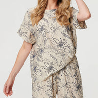 Floral Relaxed Short Sleeve Top