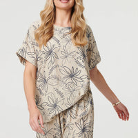 Floral Relaxed Short Sleeve Top