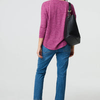 Relaxed Boat Neck 3/4 Sleeve Top