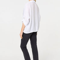Sequin Detail 3/4 Turn-Up Sleeve Shirt