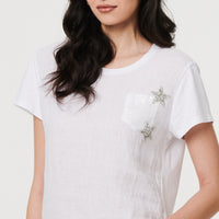 Metallic Star Detail Relaxed T-Shirt