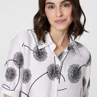 Printed 1/2 Sleeve Button-Up Shirt