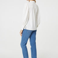 Plain Puff Sleeve Button-Up Shirt
