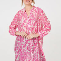 Paisley Print Relaxed Longline Shirt
