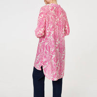 Paisley Print Relaxed Longline Shirt