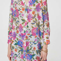 Floral Long Sleeve Longline Blouse