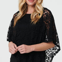 Floral Lace Asymmetric Layered Top