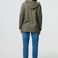 Graphic Print Cut Out Layer Hoodie