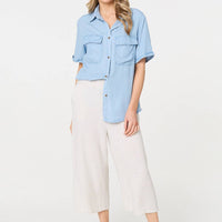 Short Sleeve Boxy Pocket Detail Shirt