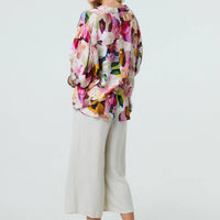 Brushstroke Print 3/4 Sleeve Shirt