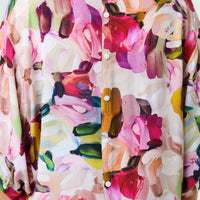 Brushstroke Print 3/4 Sleeve Shirt