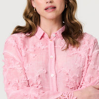 Embroidered Lace Long Sleeve Shirt