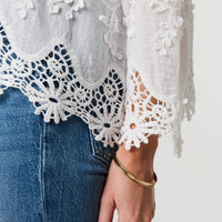 Embroidered Lace Long Sleeve Shirt