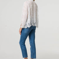 Embroidered Lace Long Sleeve Shirt