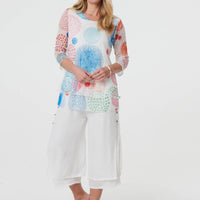 Printed Semi Sheer Layered Relaxed Tunic